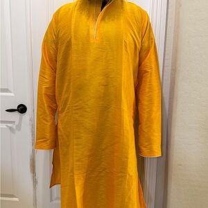Men's Long Sleeve Kurta - Yellow-Orange Size 52